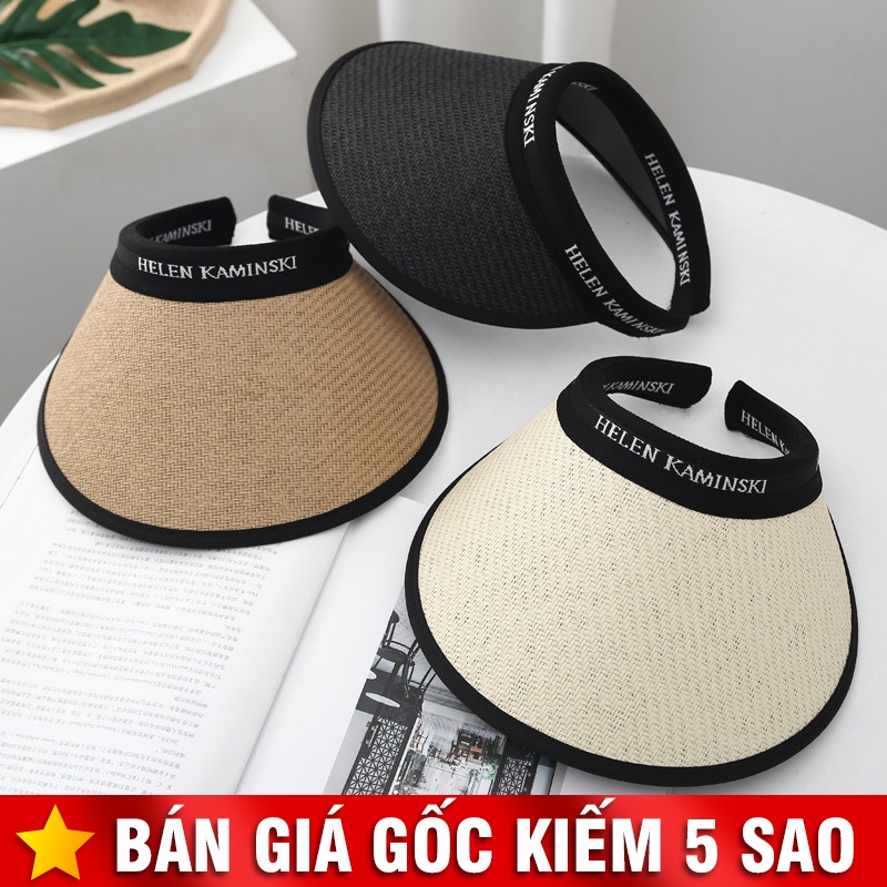 Mũ Cói Nửa Đầu Với Lớp Chống UV Vòng Phối Chữ May Viền P2176