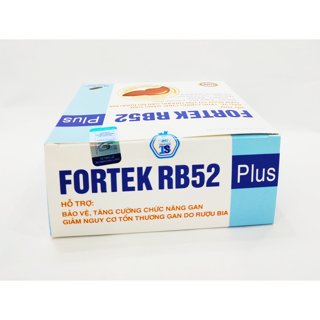 Viên Uống Bổ Gan Fortek Rb52 Plus - Giải Độc Gan - Hạ Men Gan - Bảo Vệ Tế Bào Gan - Tăng Cường Chức Năng Gan Hộp 50 Viên