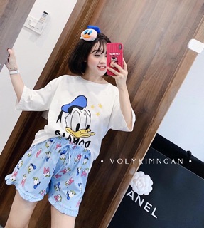 Bộ mặc nhà vịt cute (2 màu ảnh thật)
