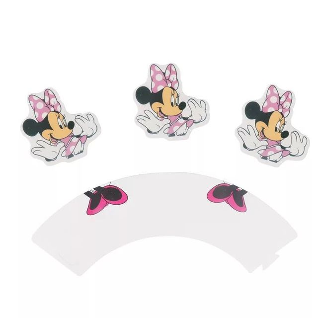 Set 24 Giấy Gói Bánh Cupcake Hình Chuột Mickey/Minnie Xinh Xắn