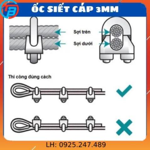 [Khóa cáp] Ốc Siết Cáp 3ly Cóc Kẹp Cáp - Kim khí capthepsaigon