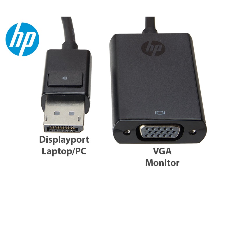 Adapter HP Displayport to VGA thương hiệu HP ảnh sắc nét FULLHD, chữ không mờ