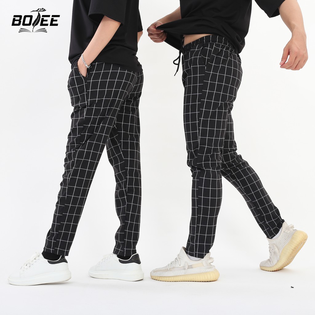 Quần Pant kẻ sọc V2 màu đen BOTEE unisex nam nữ ống suông | BigBuy360 - bigbuy360.vn