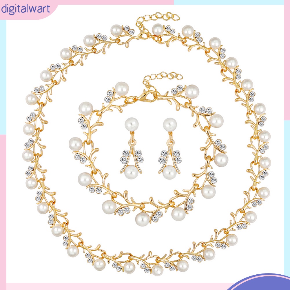 Bộ Trang Sức Đính Ngọc Trai Nhân Tạo Thời Trang Sang Trọng Dành Cho Nữ