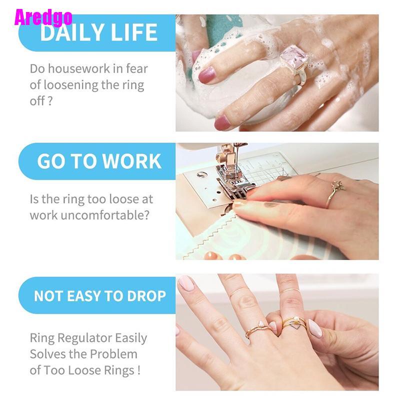 Dụng cụ điều chỉnh kích cỡ ngón đeo nhẫn bằng silicon trong suốt 8 kích cỡ
