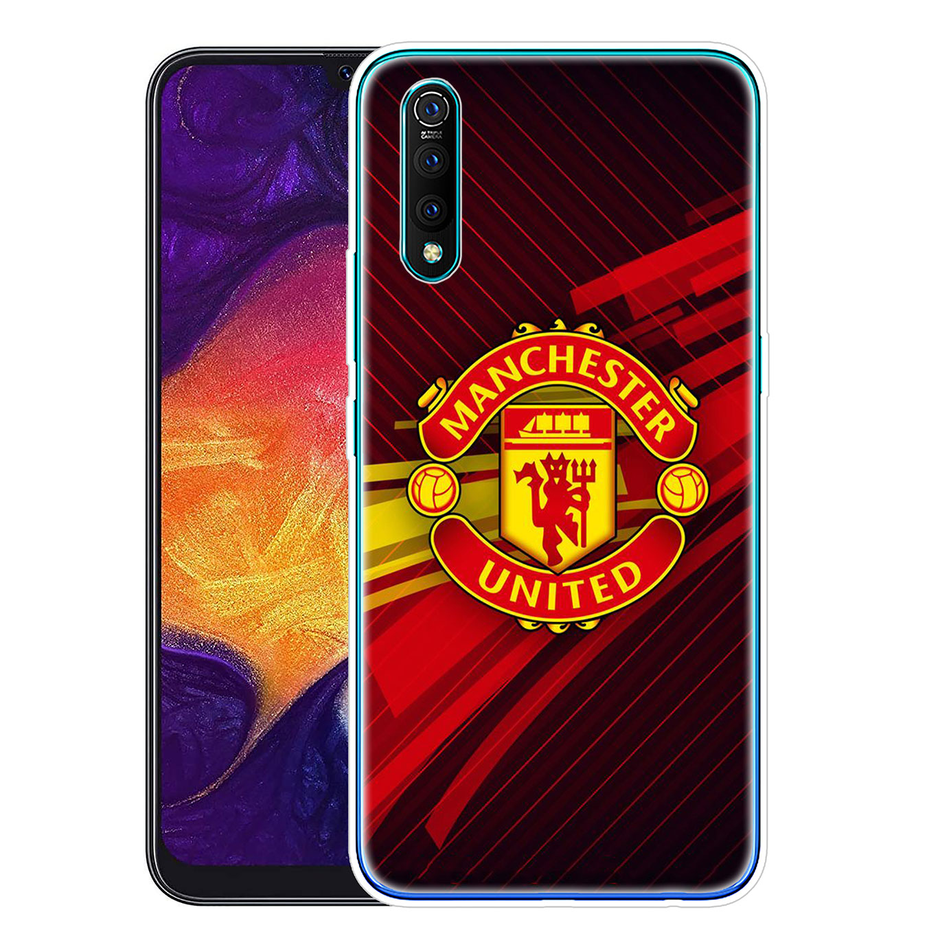 Ốp silicon họa tiết logo đội bóng Manchester United cho Samsung Galaxy A71 A70 M20 A6 Plus A7 A8 A9 2018 A6+ S7 Edge