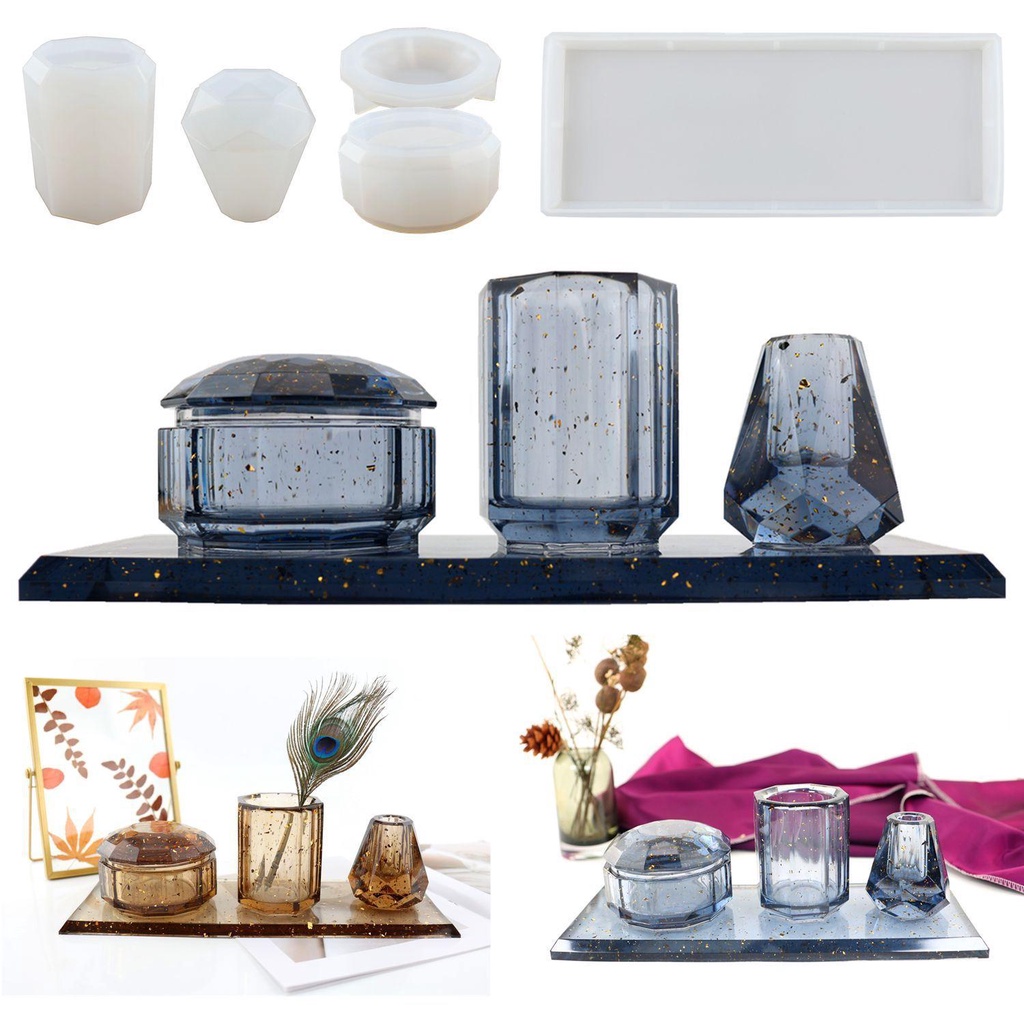 Khuôn Silicone Làm Đế Nến Hình Lọ Hoa Để Bàn Trang Trí Văn Phòng