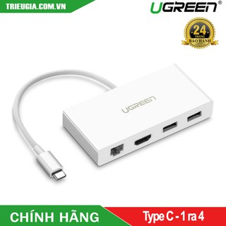 Cáp type-c usb 3.1 ra hdmi rj45, cổng lan cùng 2 cổng usb 3.0 ugreen 40377