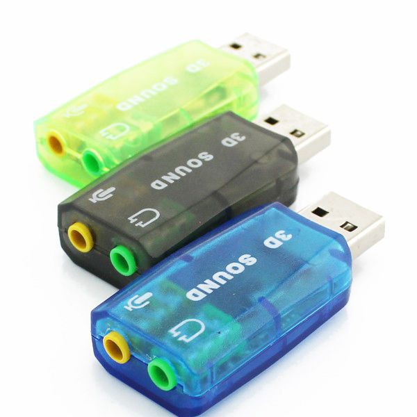 [Mã ELFLASH3 hoàn 10K xu đơn 20K] USB Ra Sound 2 Lỗ Chuẩn 2.1 Âm Thanh 3D/ USB SOUND 3D 5.1