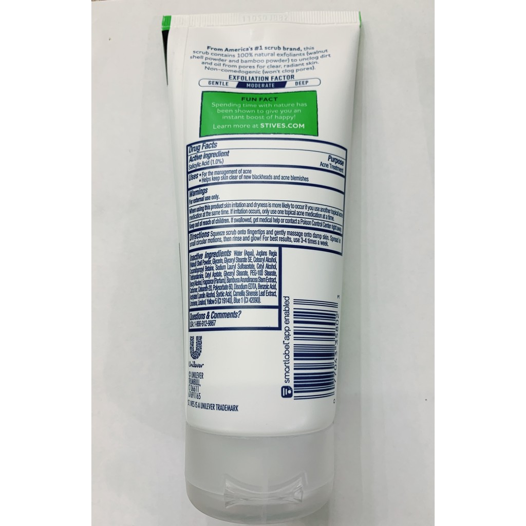 Sữa Rửa Mặt St.Ives Tẩy Tế Bào Chết Trà Xanh Làm Giảm Mụn Đầu Đen Và Thân Tre 170g