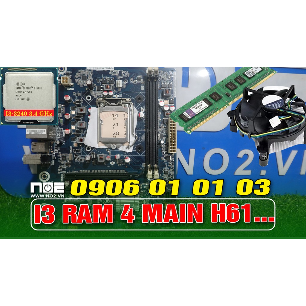 COMBO PC ( MAIN H61+ CHIP I3+ FAN) Dùng văn phòng hoặc chơi game lol FIFA... cso 2021