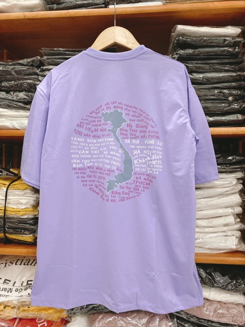 áo phông nữ form rộng màu tím nữ tính