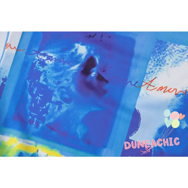 DUNEA Đầm Ôm Không Dây In Họa Tiết Gợi Cảm Cho Nữ