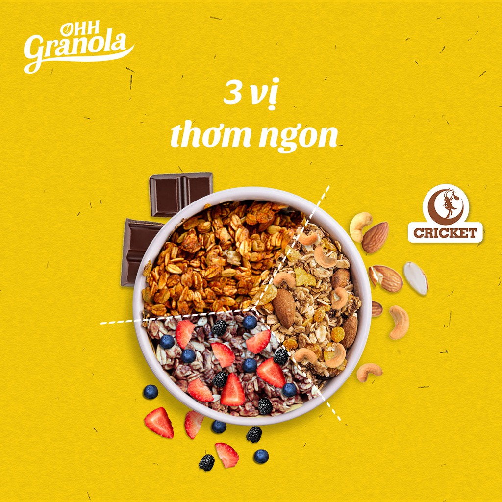 [ Super Nutty] Ngũ cốc trái cây Ohh Granola Hộp 250g - Ngũ cốc dinh dưỡng cao cấp, hỗ trợ ăn kiêng.