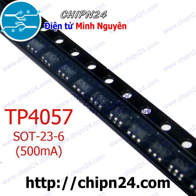 [3 CON] IC TP4057 SOT-23-6 (SMD Dán) (IC sạc pin 57C 57Bb 57b7 500mA)