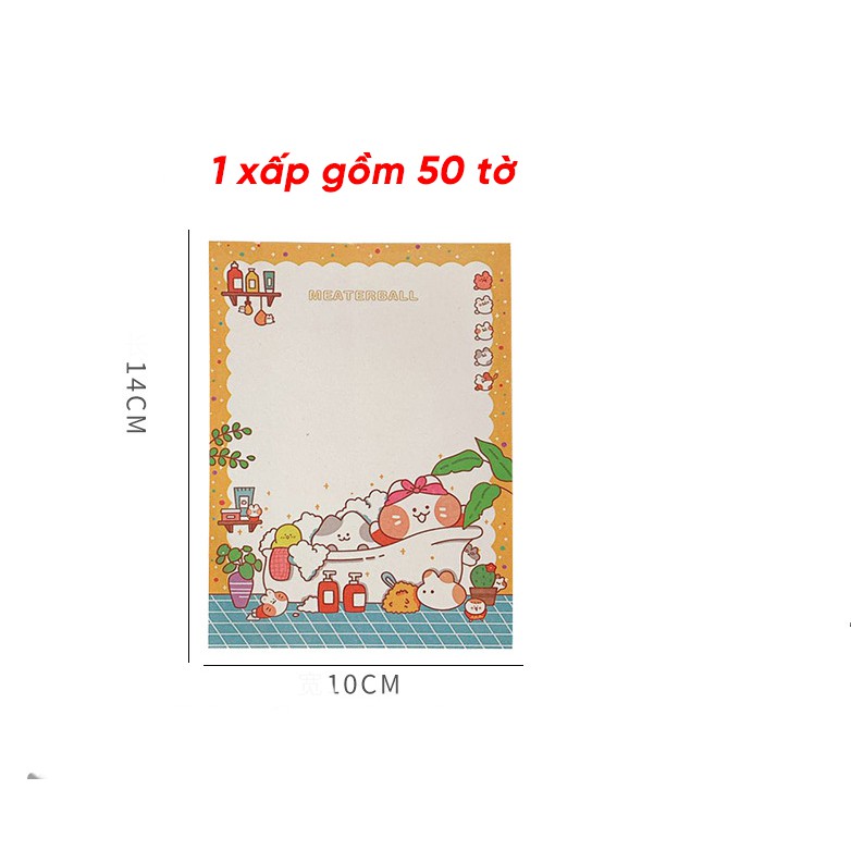 Giấy Note Pad, Memo Pad Ghi Chú Size Lớn 50 - Thỏ Cam và Bạn bè