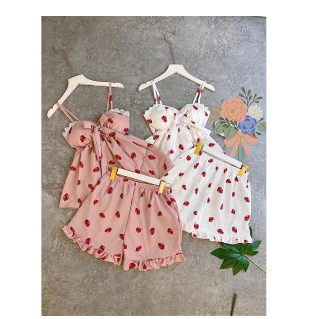 Bộ dây quần đùi dâu tây