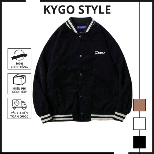 Áo Khoác Nhung Kiểu Bomber TIKKEO form rộng, hình thêu nổi đẹp, chất vải Nhung tăm mịn. Nam Nữ hoặc COUPLE đểu đẹp. K122