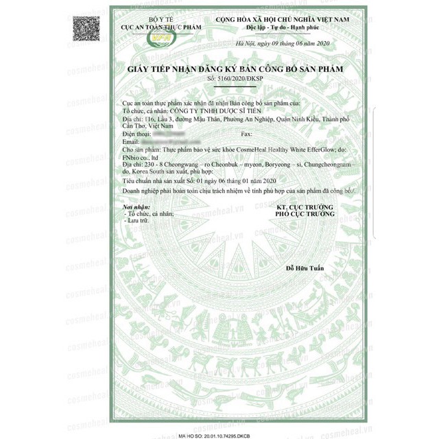 Truyền trắng dạng sủi EFFERGLOW COSMEHEAL