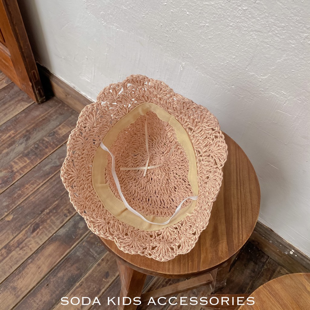 (ảnh thật) mũ cói quả dâu chấm bi