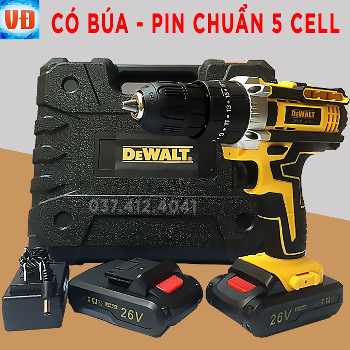  [ LỰA CHỌN CÓ PHỤ KIỆN HOẶC KHÔNG PHỤ KIỆN ] MÁY KHOAN DEWALT 26V 3 CHỨC NĂNG - CÓ BÚA - KHOAN MỌI BỀ MẶT - GIÁ ĐẸP