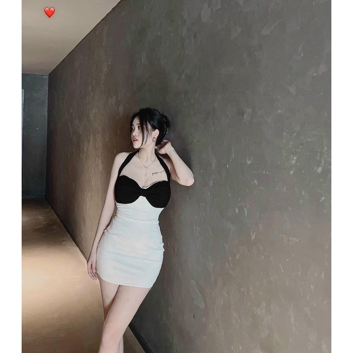ĐẦM BODY NƠ TRƯỚC NGỰC TRANG PHỤC DỰ TIỆC-kèm ảnh thật