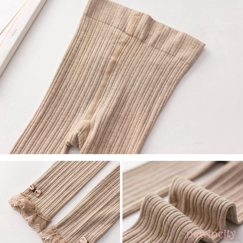 Quần legging phối ren đính nơ đáng yêu cho bé gái