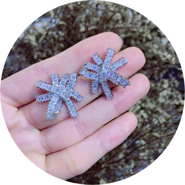 Khuyên tai/Bông tai bạc 925 đính Full đá cao cấp sang trọng - K0115AL