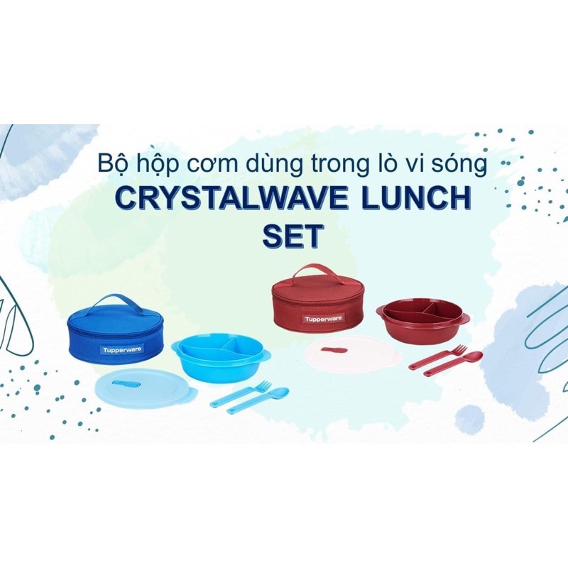 {Quà 220k} Bộ hộp cơm chia ngăn Crystalware Lunch Set