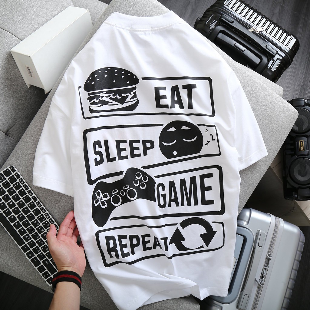 Bigsize < 125kg Áo thun nam tay ngắn không cổ bigsize