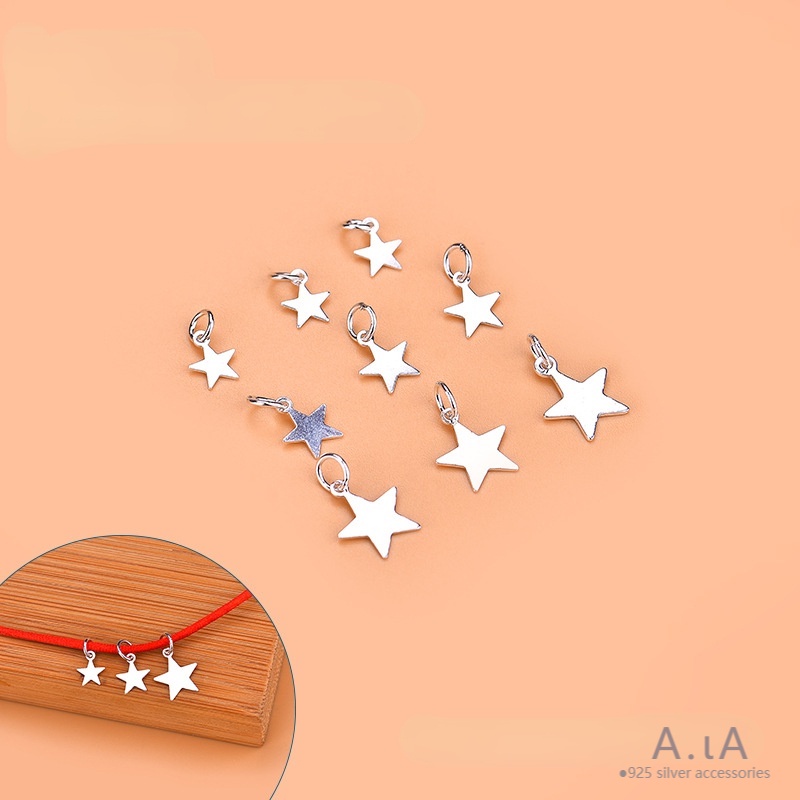 █diy゜ S925 Bạc●Mặt Dây Chuyền Hình Ngôi Sao Năm Cánh Bằng Bạc S925