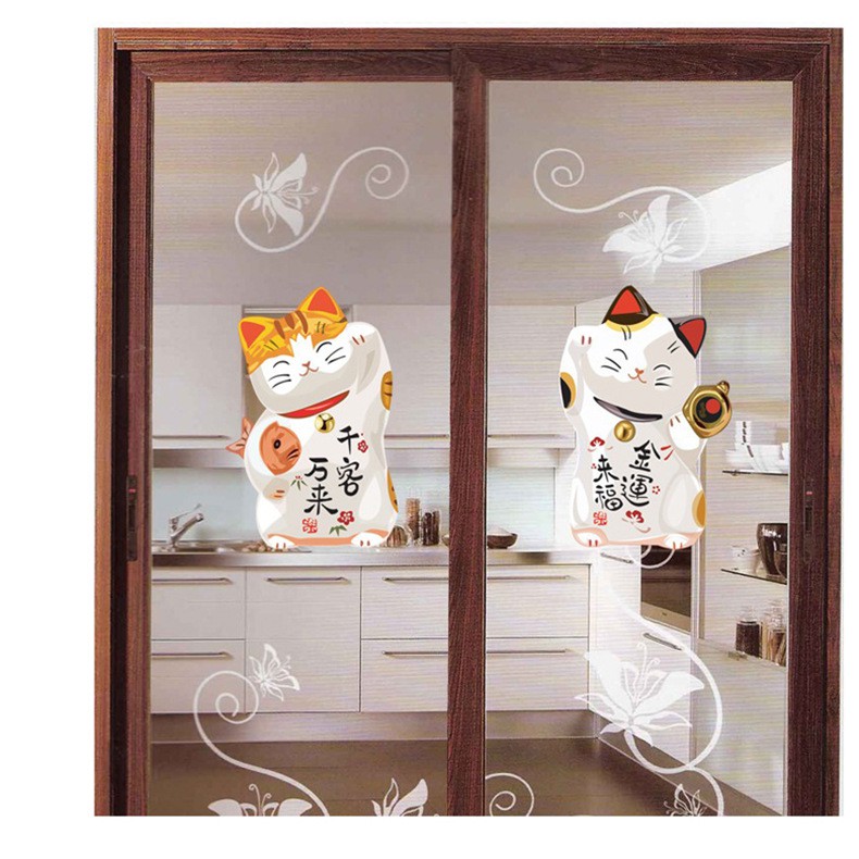 [HOT] Decal dán kính 3D chú mèo may mắn Nhật bản AmyShop