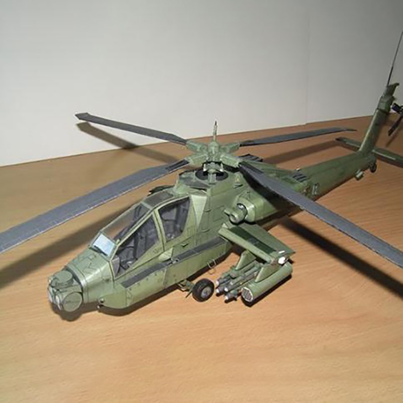 Mô Hình Máy Bay Trực Thăng 3d Tự Làm 53cm Ah-64A Apache