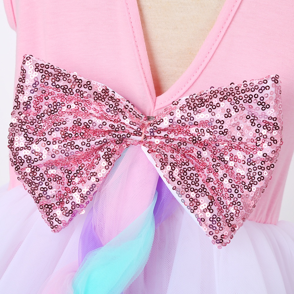 Đầm Công Chúa Họa Tiết Kỳ Lân Đính Sequin Nhiều Màu Sắc Thời Trang Năm Mới 2022 Cho Bé Gái