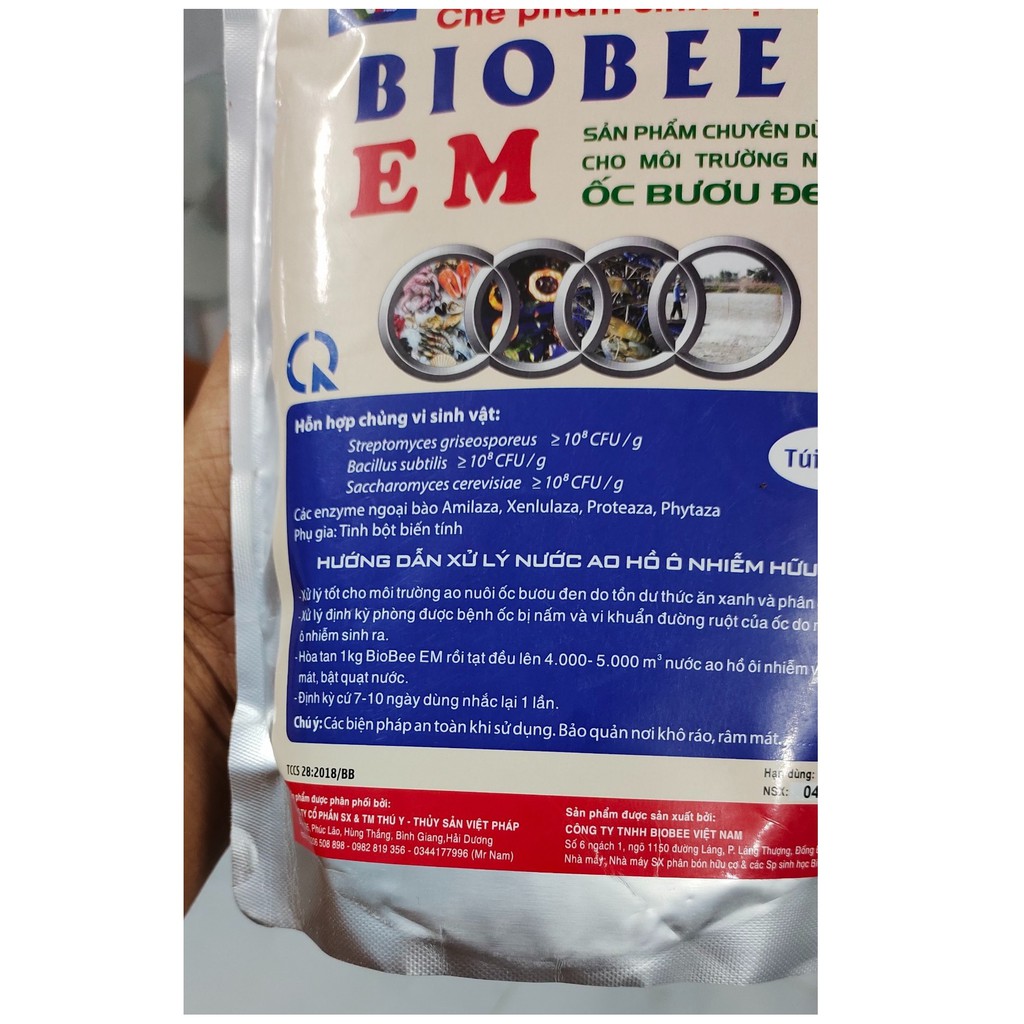 [Combo 10 gói] Chế phẩm sinh học BioBee Em (Bio-Bee) xử lý nước, làm trong và giảm bùn đáy ao nuôi thủy sản