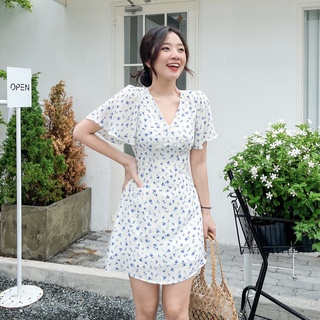 Đầm laura - đầm cổ tim tay loe