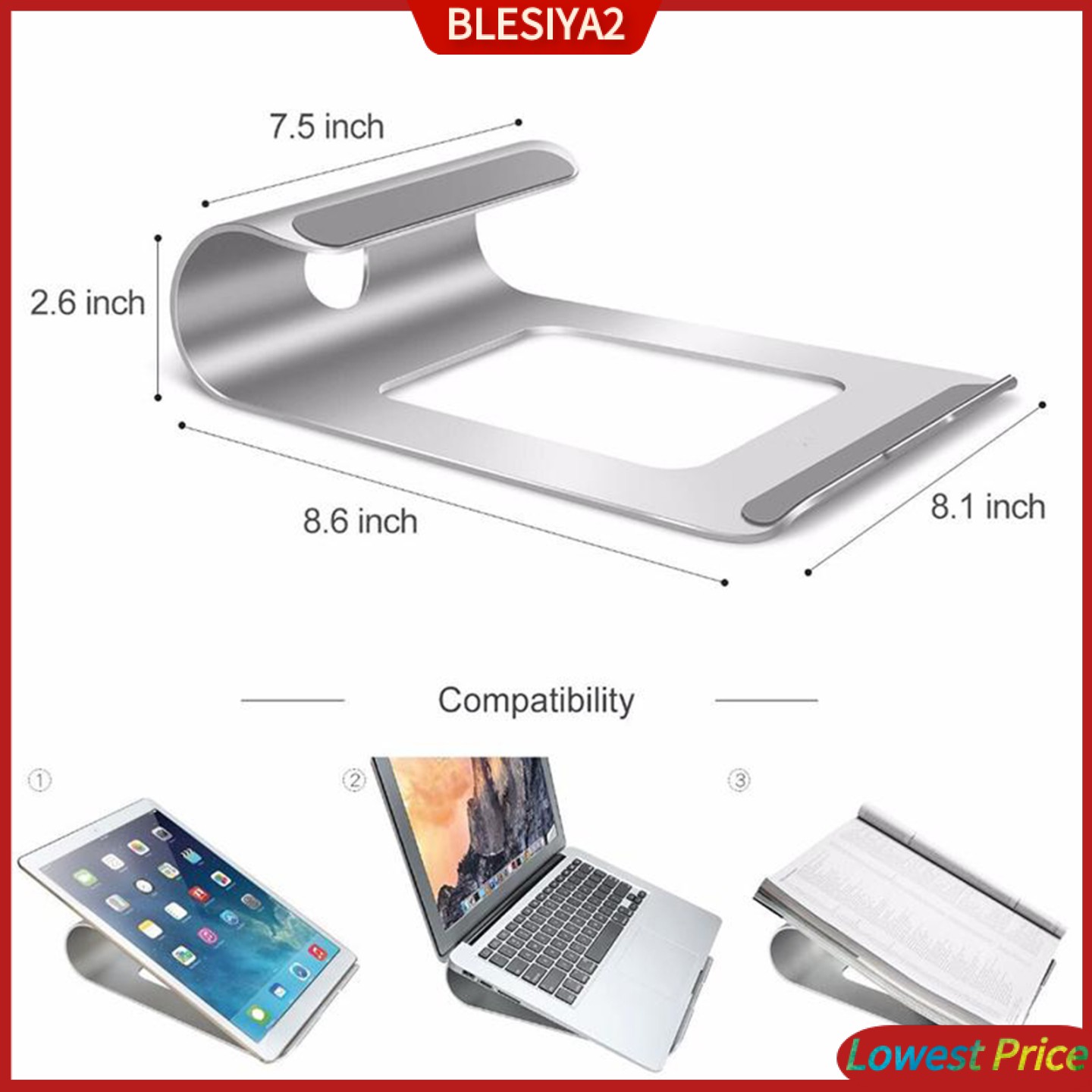 (Hàng Mới Về) Giá Đỡ Tản Nhiệt Dành Cho Laptop 11 &quot;- 15&quot; Màu Bạc