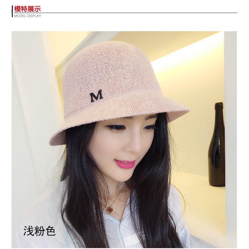 Mũ cói Hàn quốc xinh xắnn chữ M - nc148