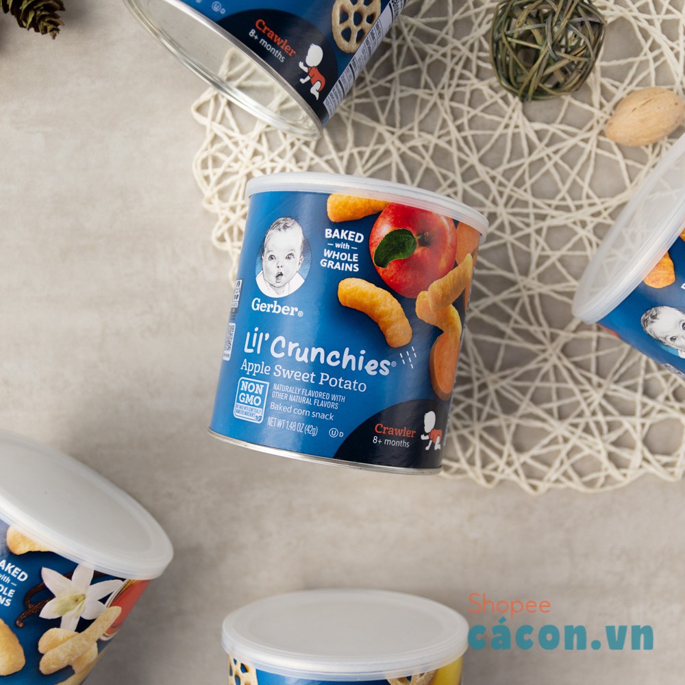 Gerber lùn Lil' Crunchies phô mai dạng que cho bé ăn dặm