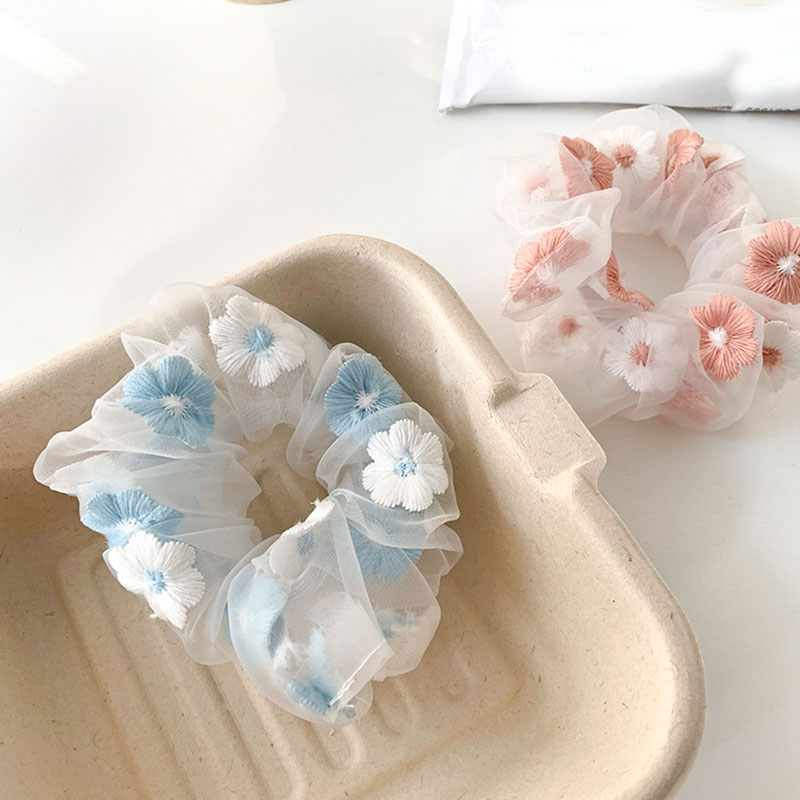 Dây buộc tóc trang trí hoa vải xinh xắn cho nữ