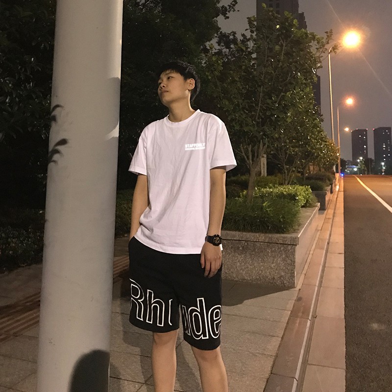 Summer New Men Casual Sports Beach Shorts European and American popular logo rhude shorts male loose big letters reflective five minutes of pants in the summer ins hip hop lovers female trousers