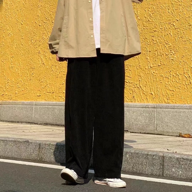 Quần ống rộng phong cách đường phố Nhật Bản retro cho nữ