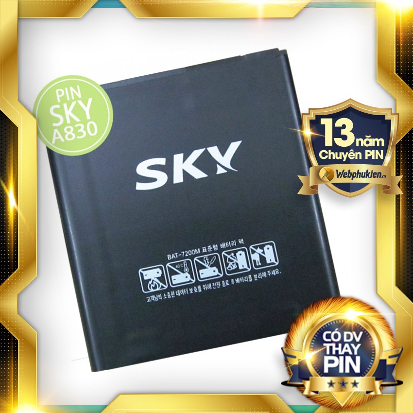 Pin Zin cho Sky A830 A830L (BAT-7200M) - 1950mAh