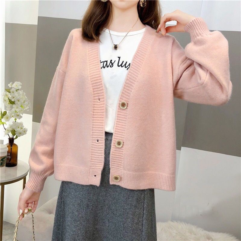 [Có sẵn] Áo cardigan sợi dệt chất đẹp, áo len mỏng bo ống tay, cổ V nhiều màu hàn quốc dành cho nữ - shopbelinh