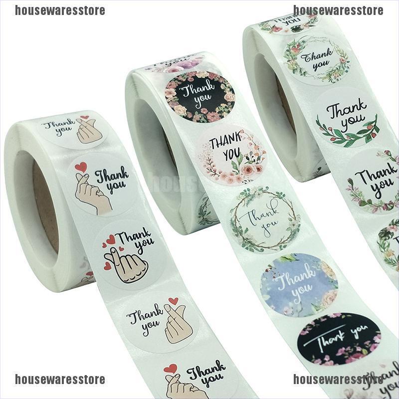 Cuộn 500 Sticker Chữ Thank You Độc Đáo Dán Trang Trí