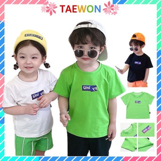 Áo thun cộc tay bé trai bé gái Hàn Quốc cotton xuất dư trẻ em từ 8 đến 22 Kg Taewon Kids AT013