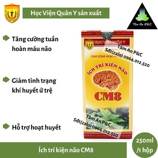 Ích Trí Kiện Não Cm8 Học viện Quân Y (hộp 250 ml)- Tăng cường tuần hoàn máu não giảm đau đầu hoa mắt-CHÍNH HÃNG HVQY