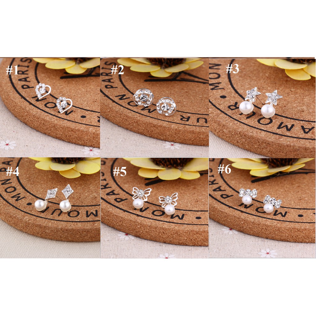 Hoa Tai mạ bạc tiny siêu xinh sale giá siêu rẻ( link4)