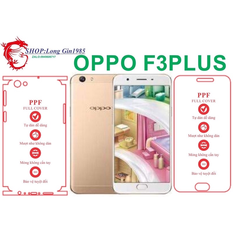 Oppo F3 plus miếng dán trong Ppf mặt sau và mặt trước chống va đập chống trầy xước