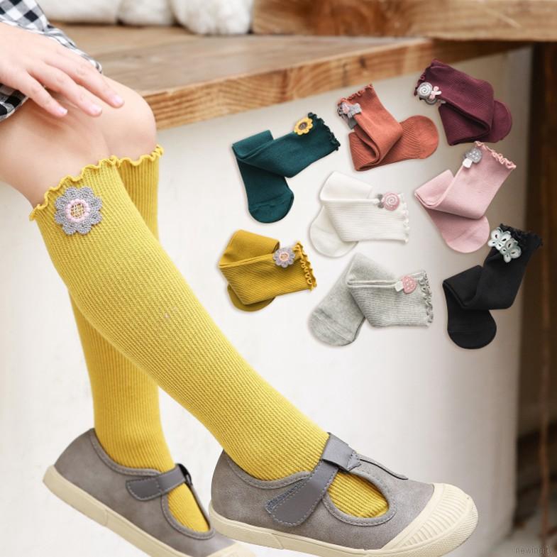 Vớ dài đến đầu gối xếp nếp phong cách Hàn Quốc cho bé gái